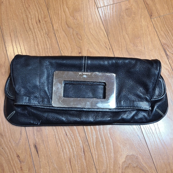 Christopher Kon fold over clutch bag with silver - Picture 2 of 3